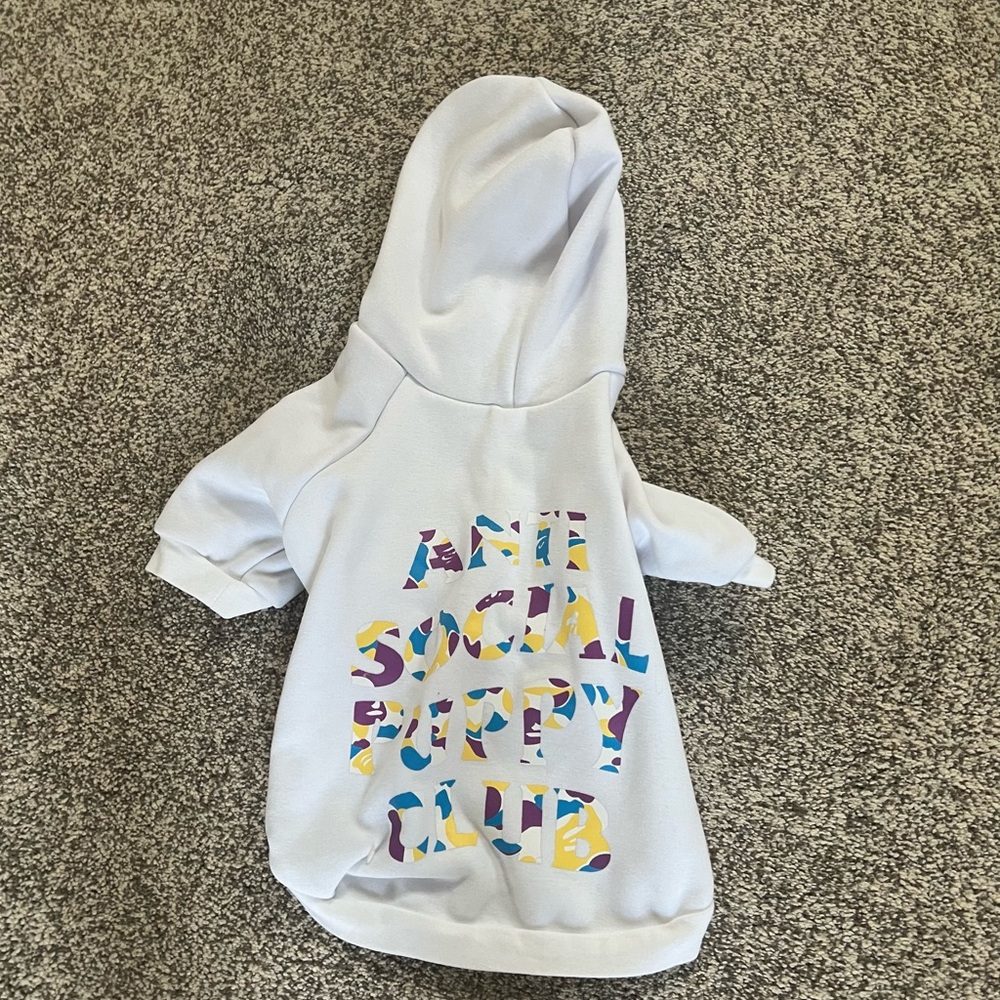 Dog’s Anti Social Puppy Club Hoodie - White